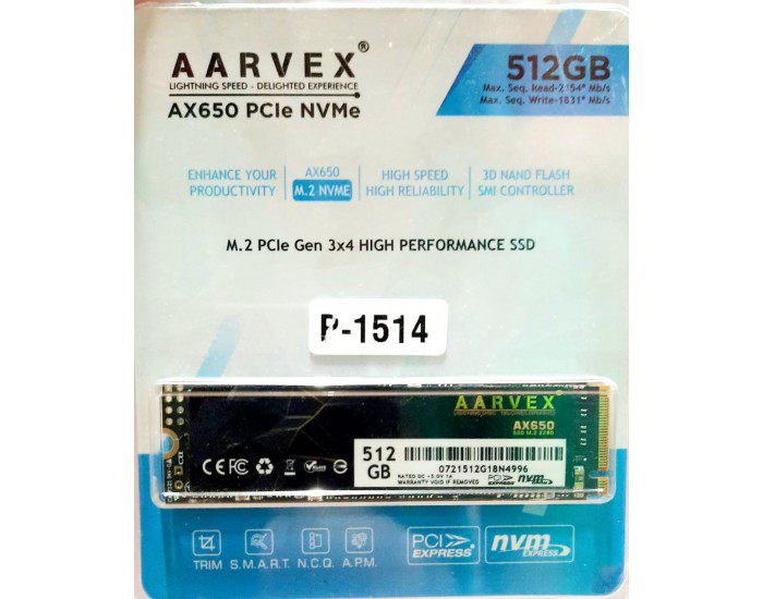 AARVEX SSD 512GB NVME (AX650)